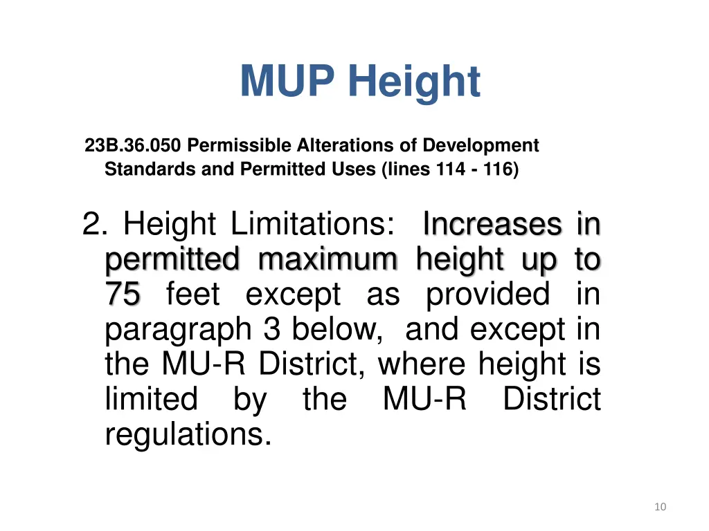 mup height