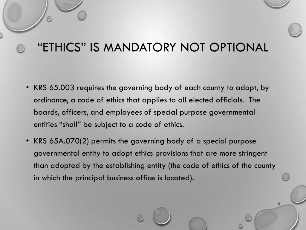 ethics is mandatory not optional