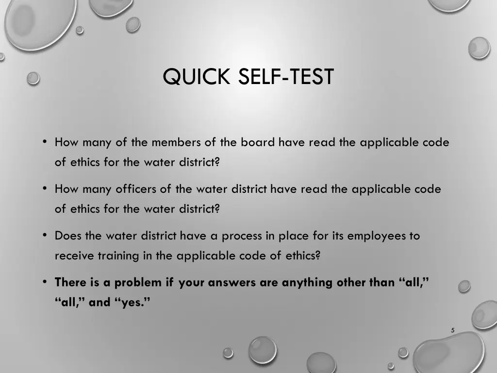 quick self test