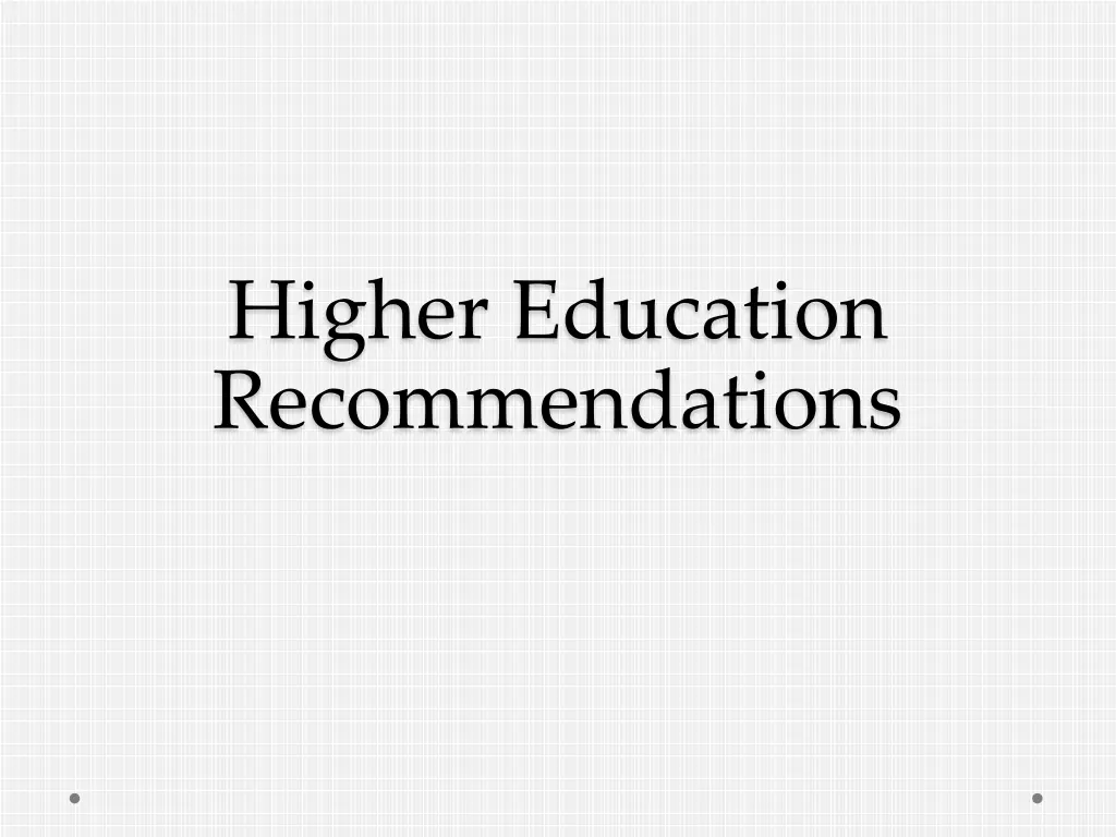 higher education recommendations