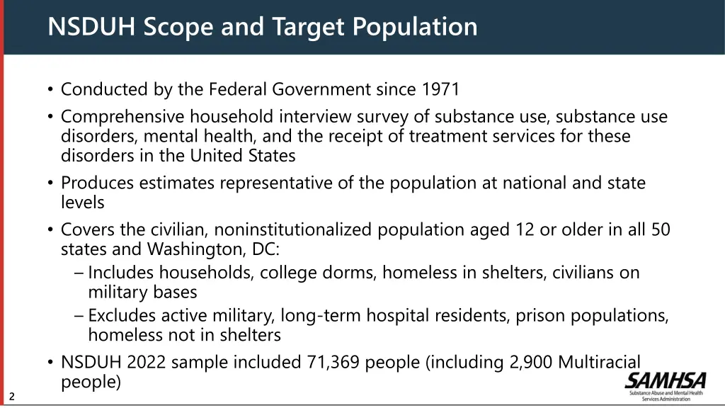 nsduh scope and target population