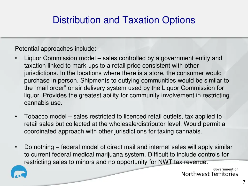 distribution and taxation options