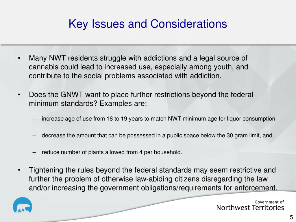 key issues and considerations