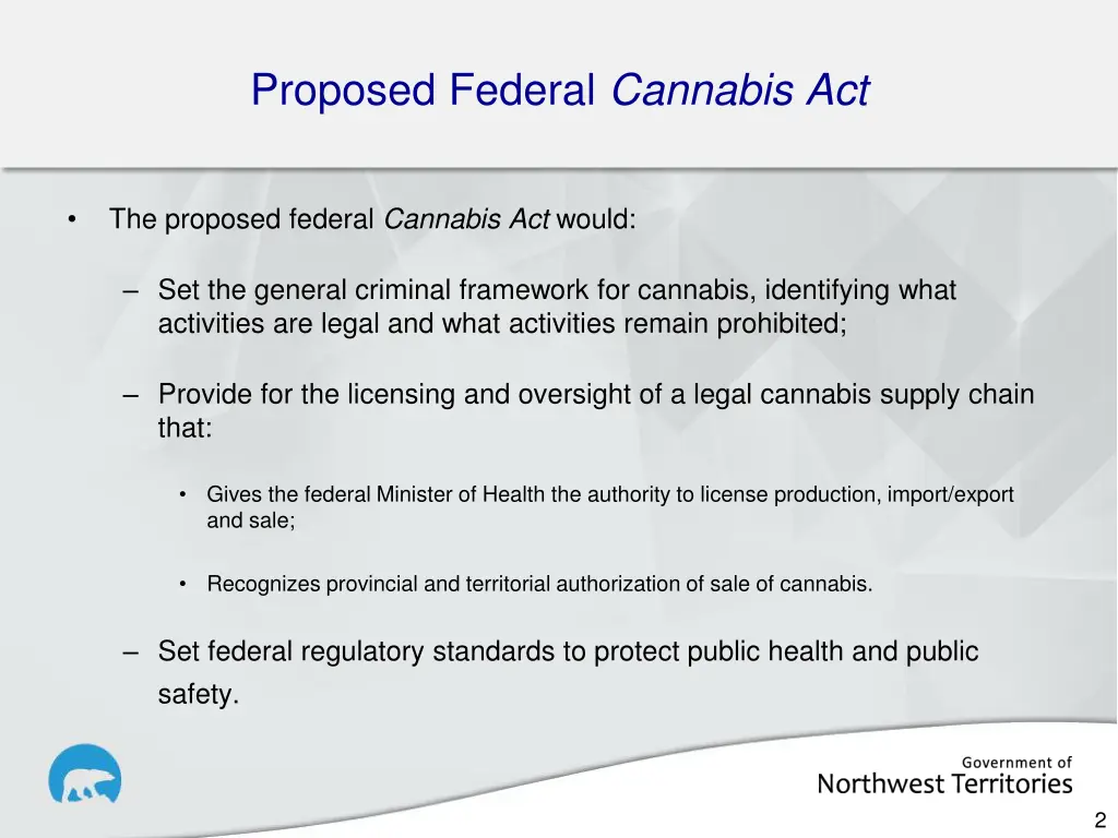 proposed federal cannabis act