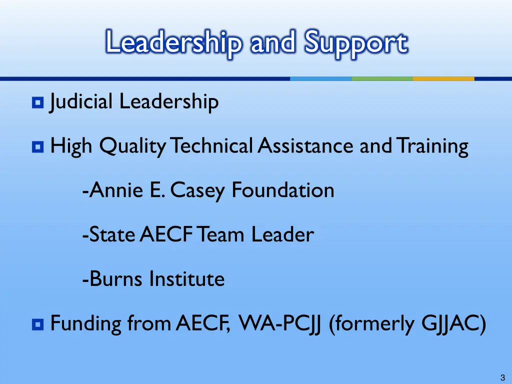 leadership and support