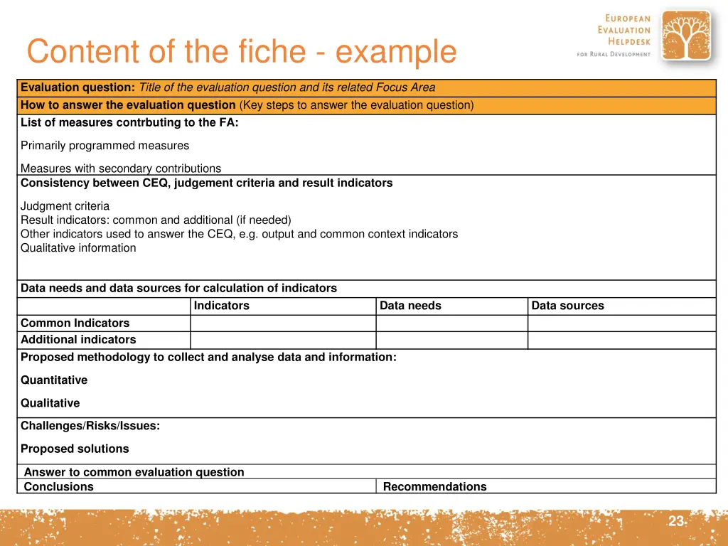 content of the fiche example