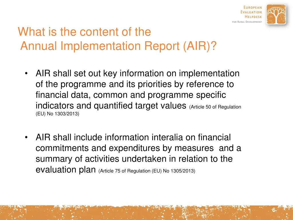 what is the content of the annual implementation