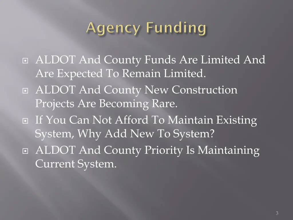 aldot and county funds are limited