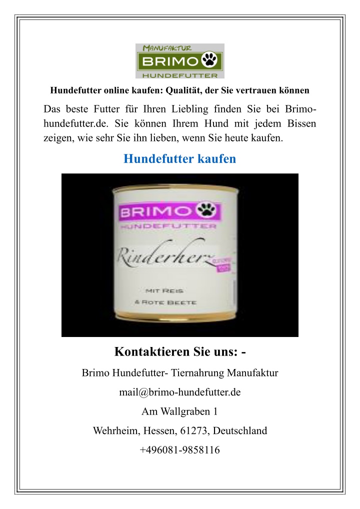 hundefutter online kaufen qualit
