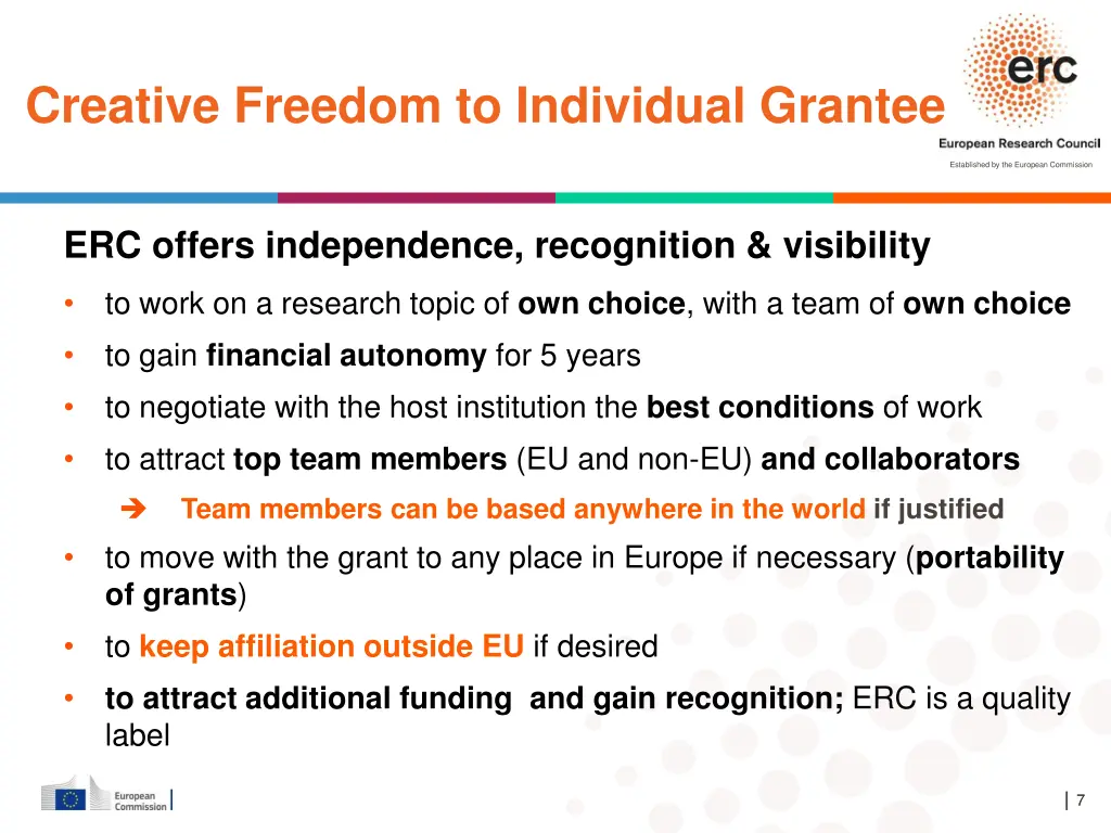 creative freedom to individual grantee