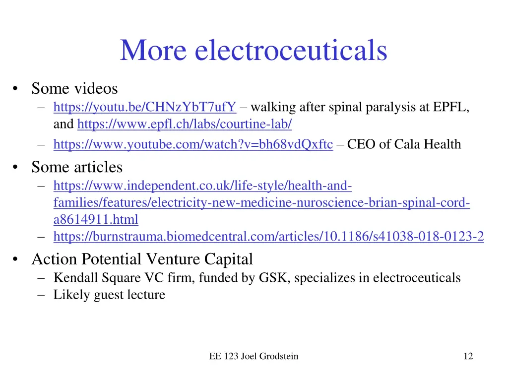 more electroceuticals