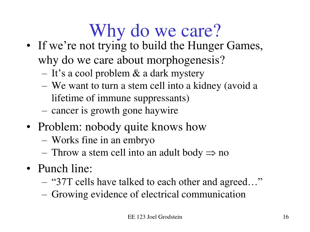 why do we care if we re not trying to build