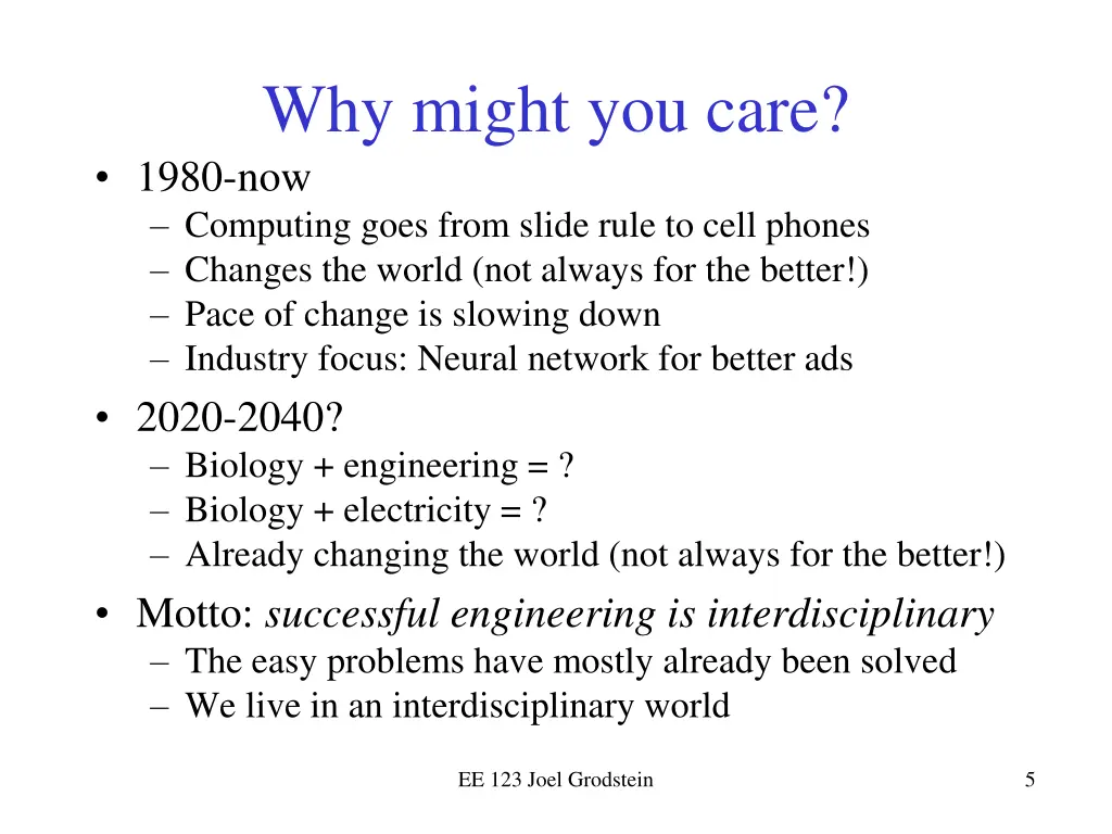 why might you care 1980 now computing goes from