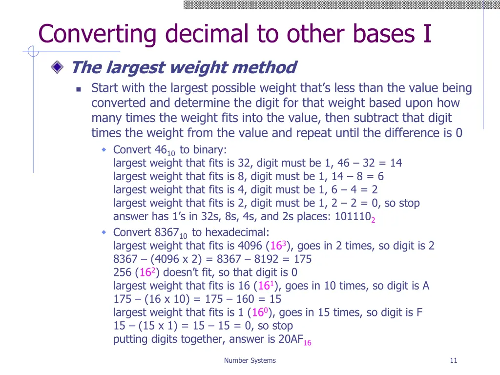 converting decimal to other bases i
