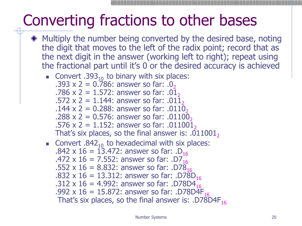 converting fractions to other bases