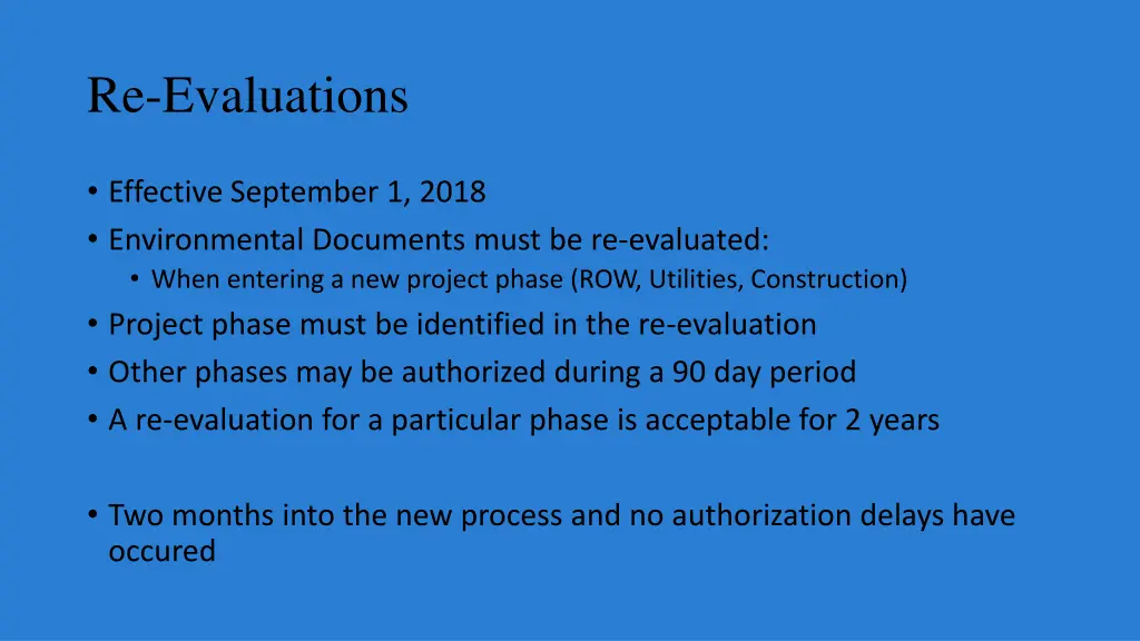 re evaluations