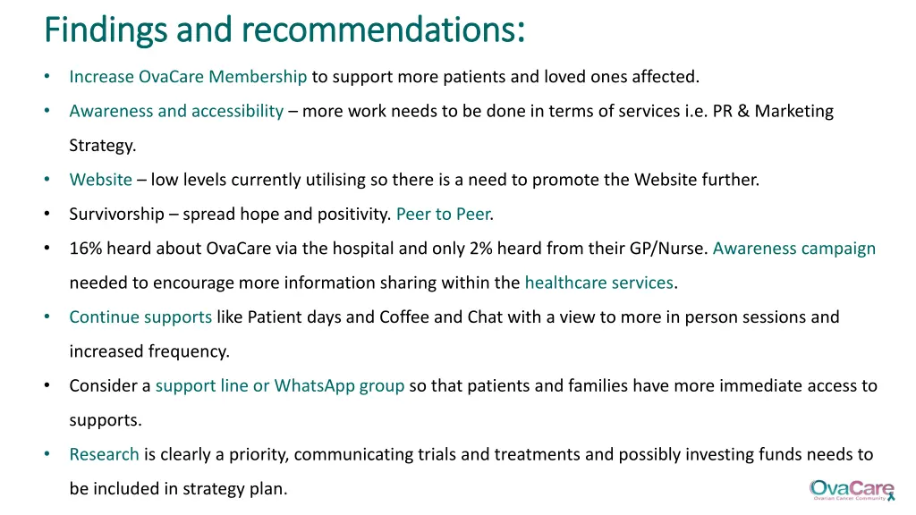 findings and recommendations findings