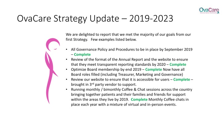 ovacare strategy update 2019 2023