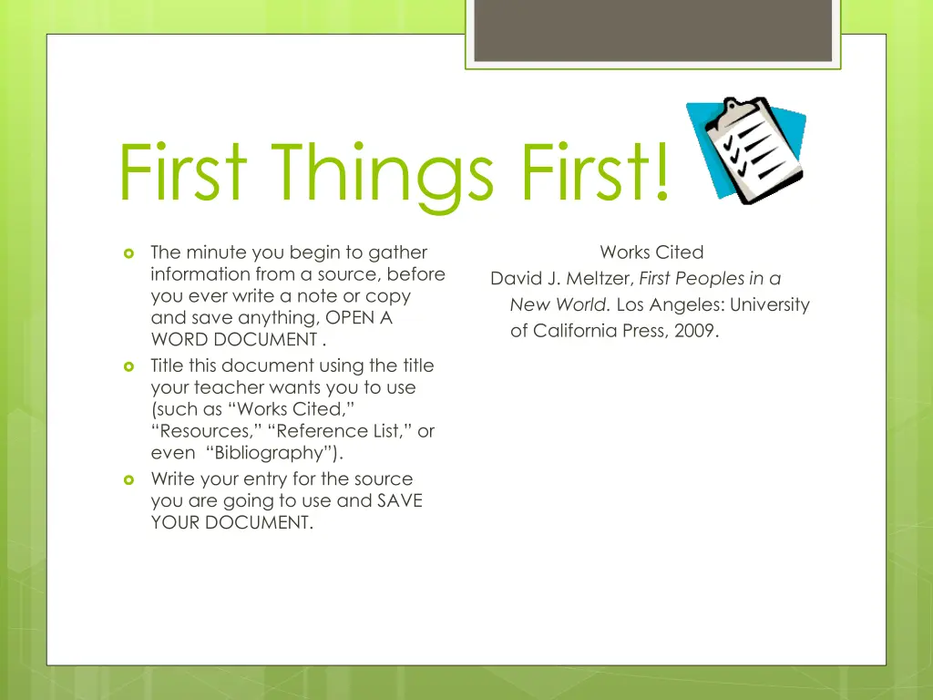 first things first