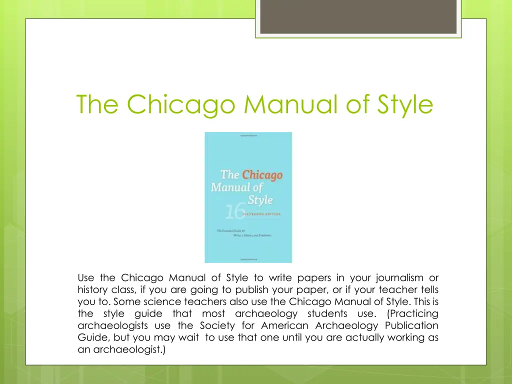 the chicago manual of style