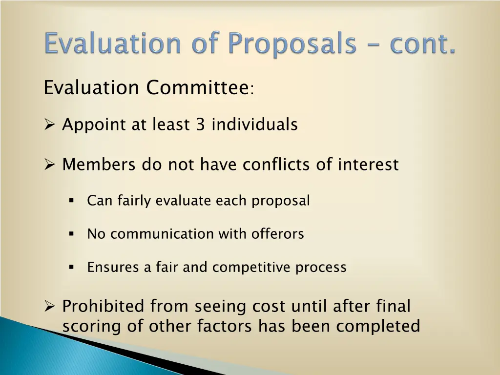 evaluation committee