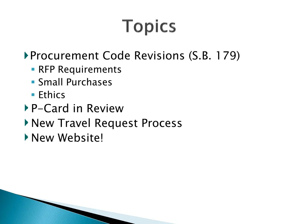 procurement code revisions