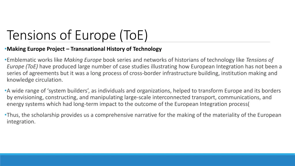 tensions of europe toe making europe project