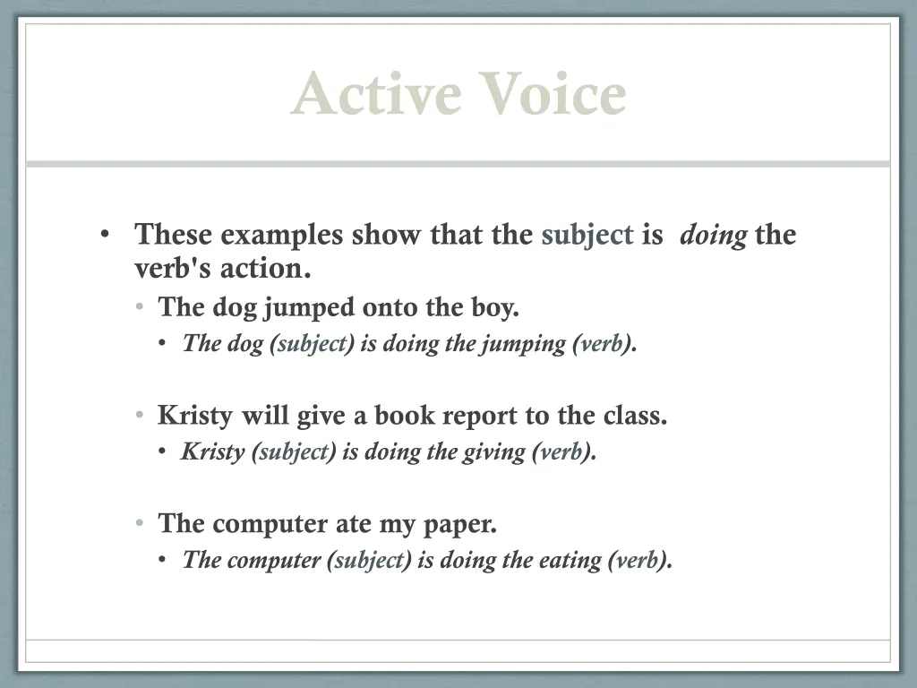 active voice 1
