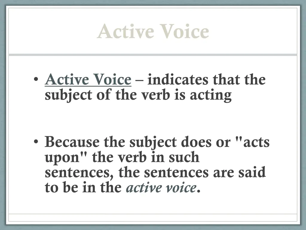 active voice