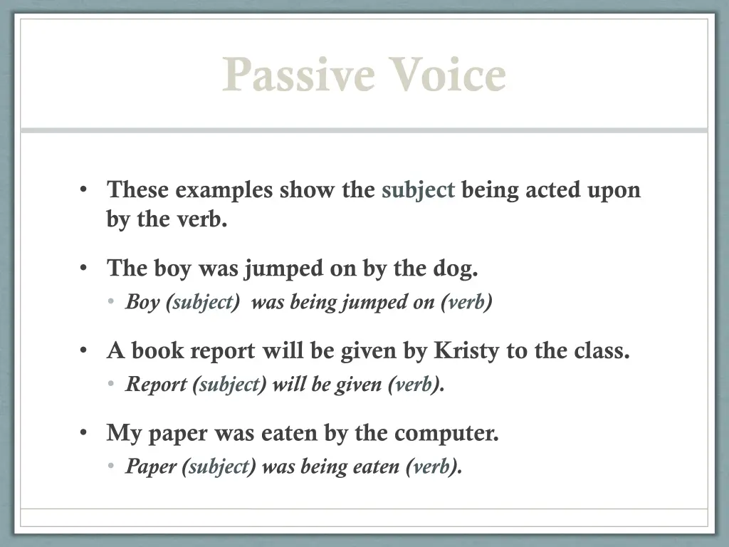 passive voice 1