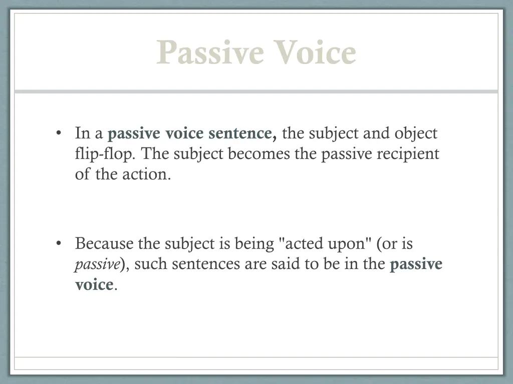 passive voice