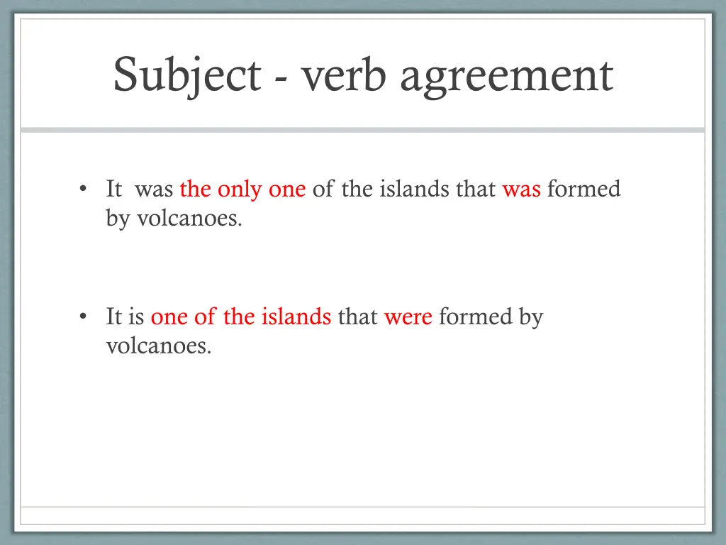 subject verb agreement