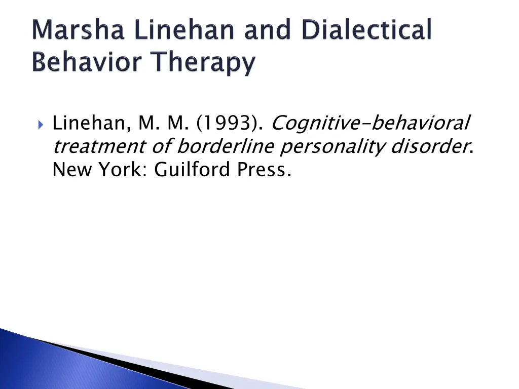 linehan m m 1993 cognitive behavioral treatment