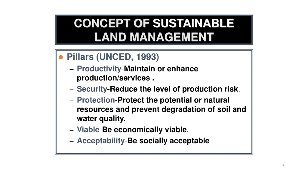 concept of sustainable land management