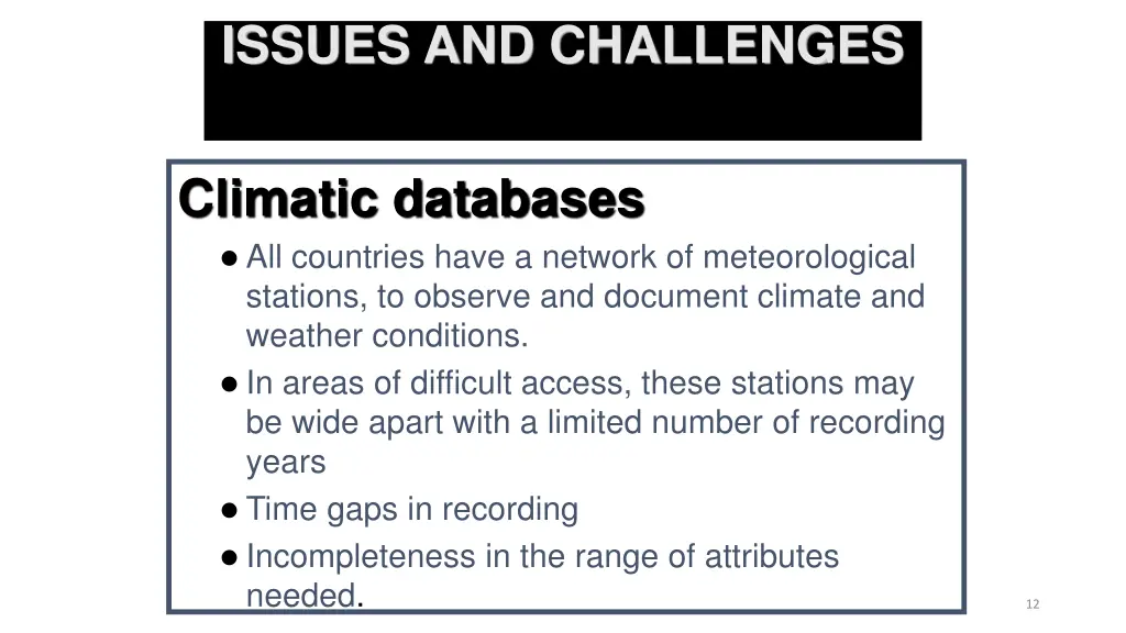 issues and challenges