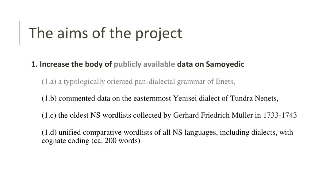 the aims of the project 1