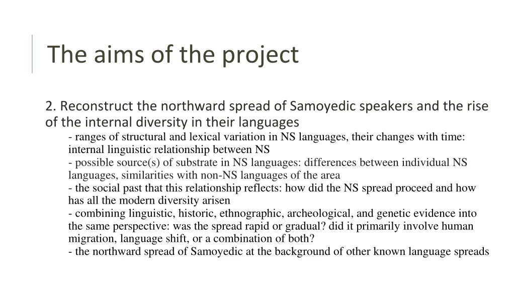 the aims of the project 2