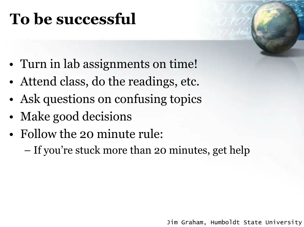 to be successful