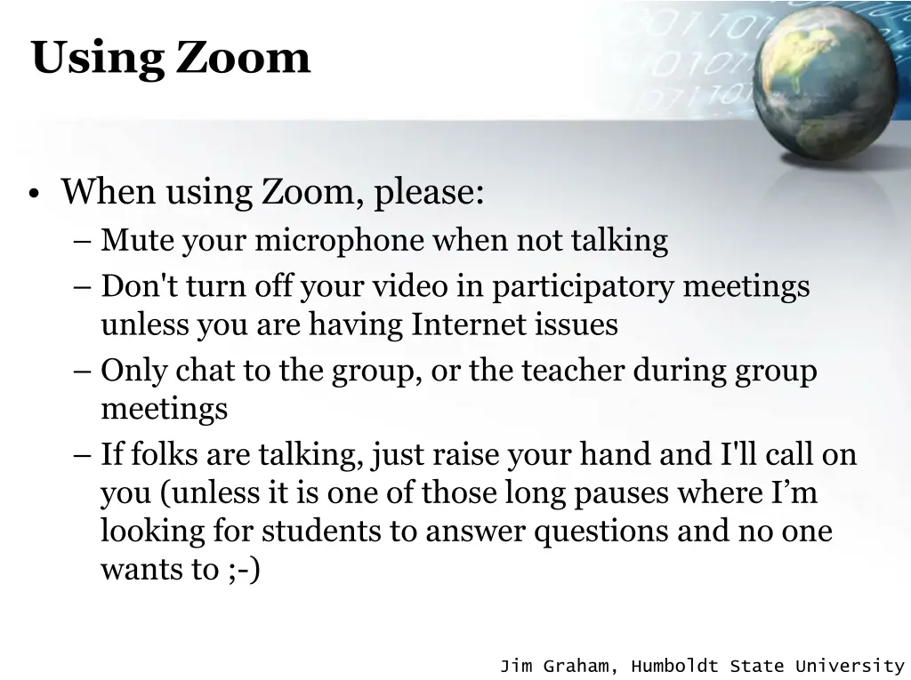 using zoom
