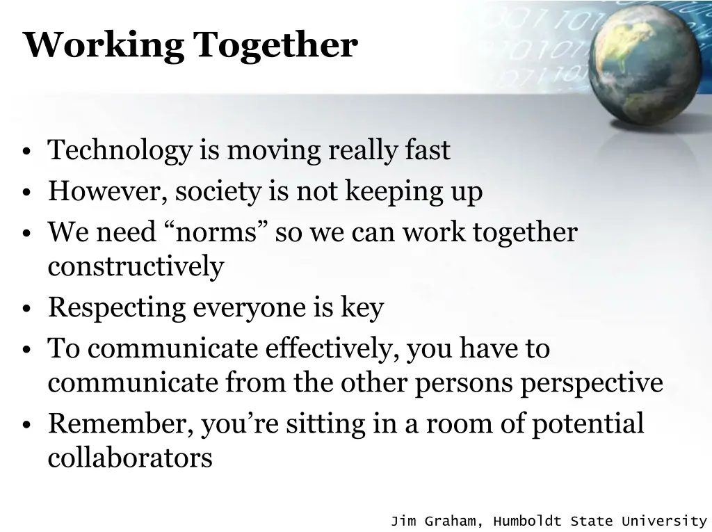 working together