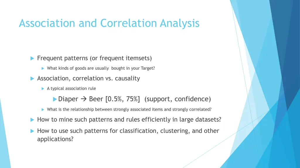 association and correlation analysis