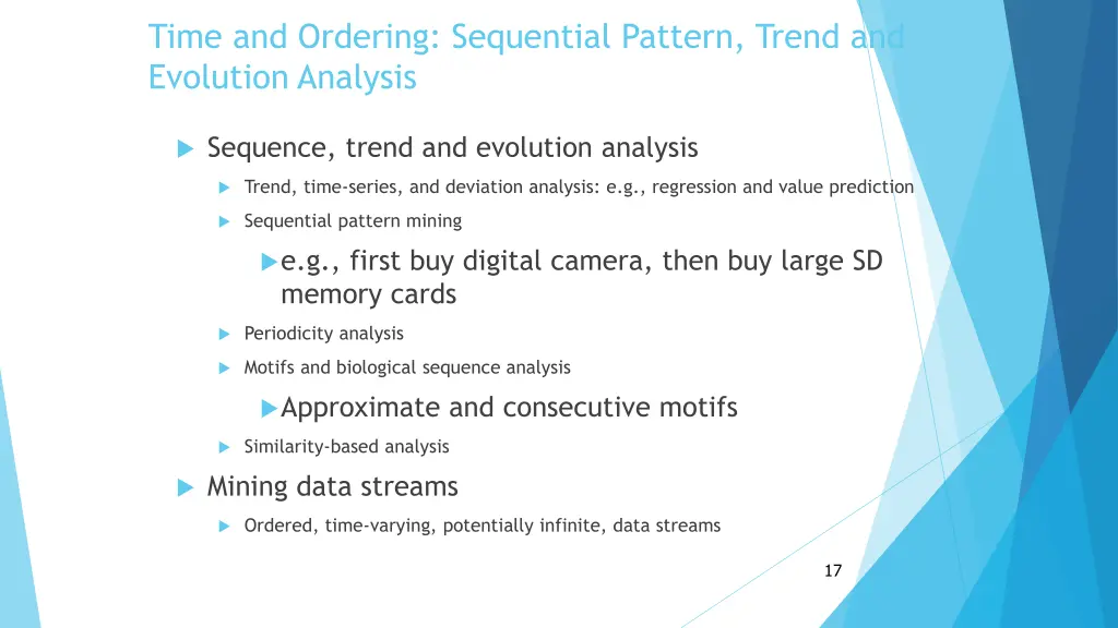 time and ordering sequential pattern trend