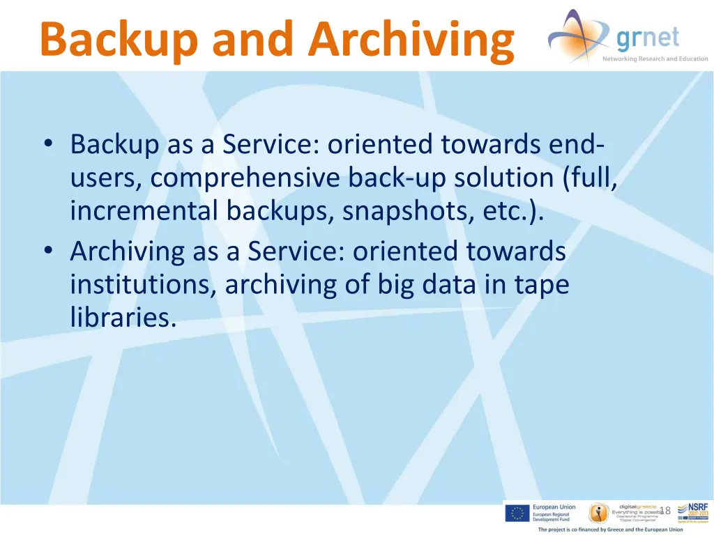 backup and archiving