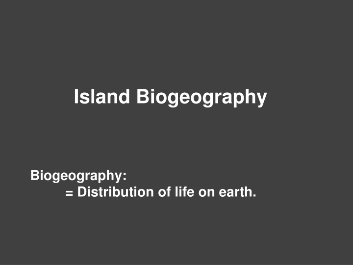 island biogeography