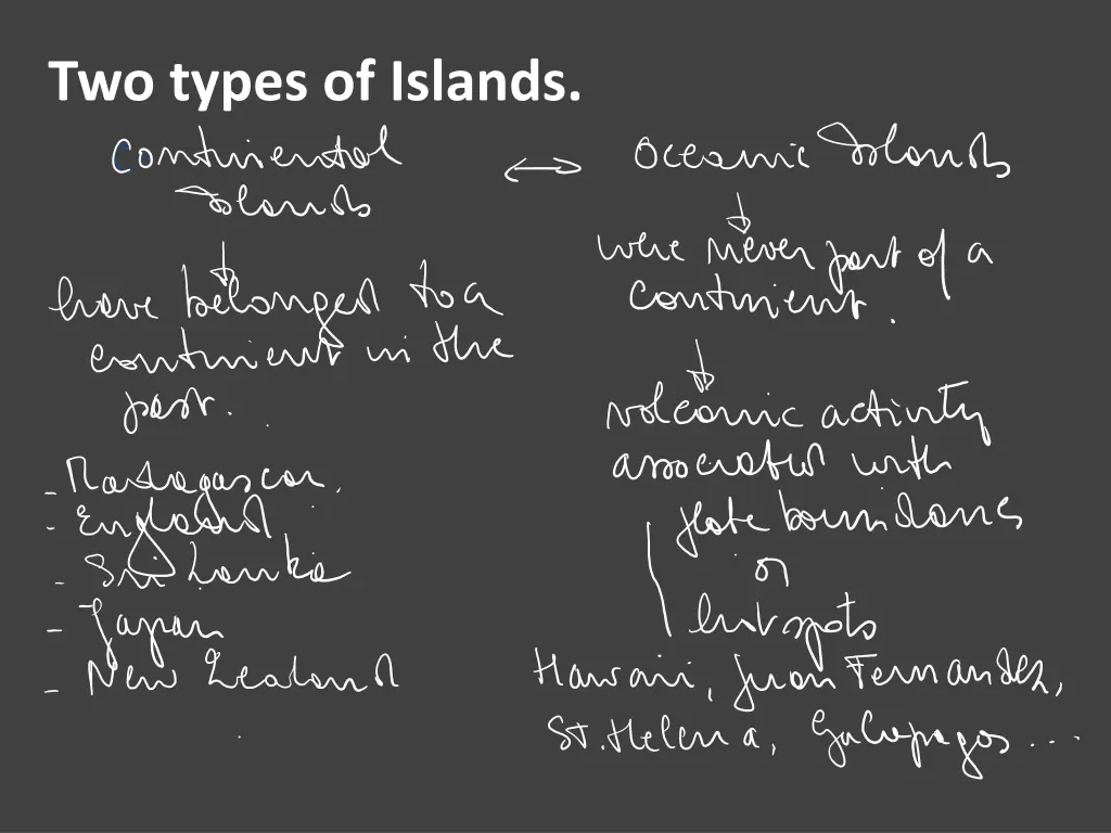 two types of islands