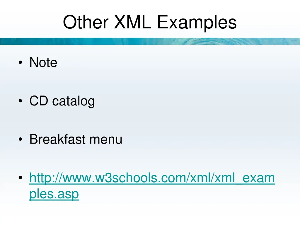other xml examples