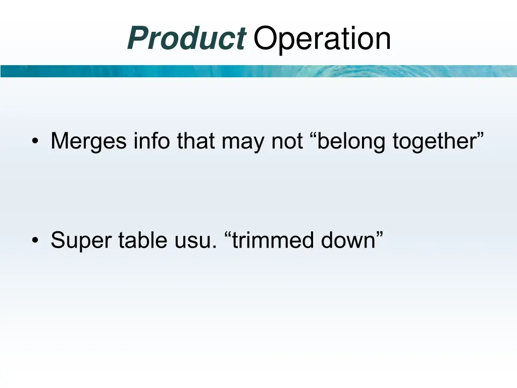 product operation 1