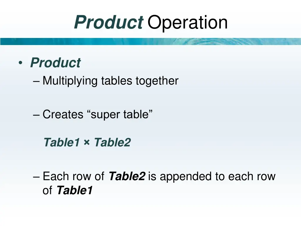 product operation