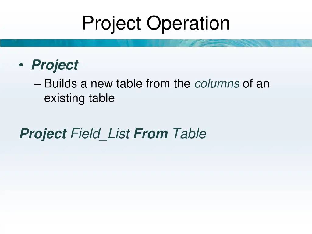 project operation