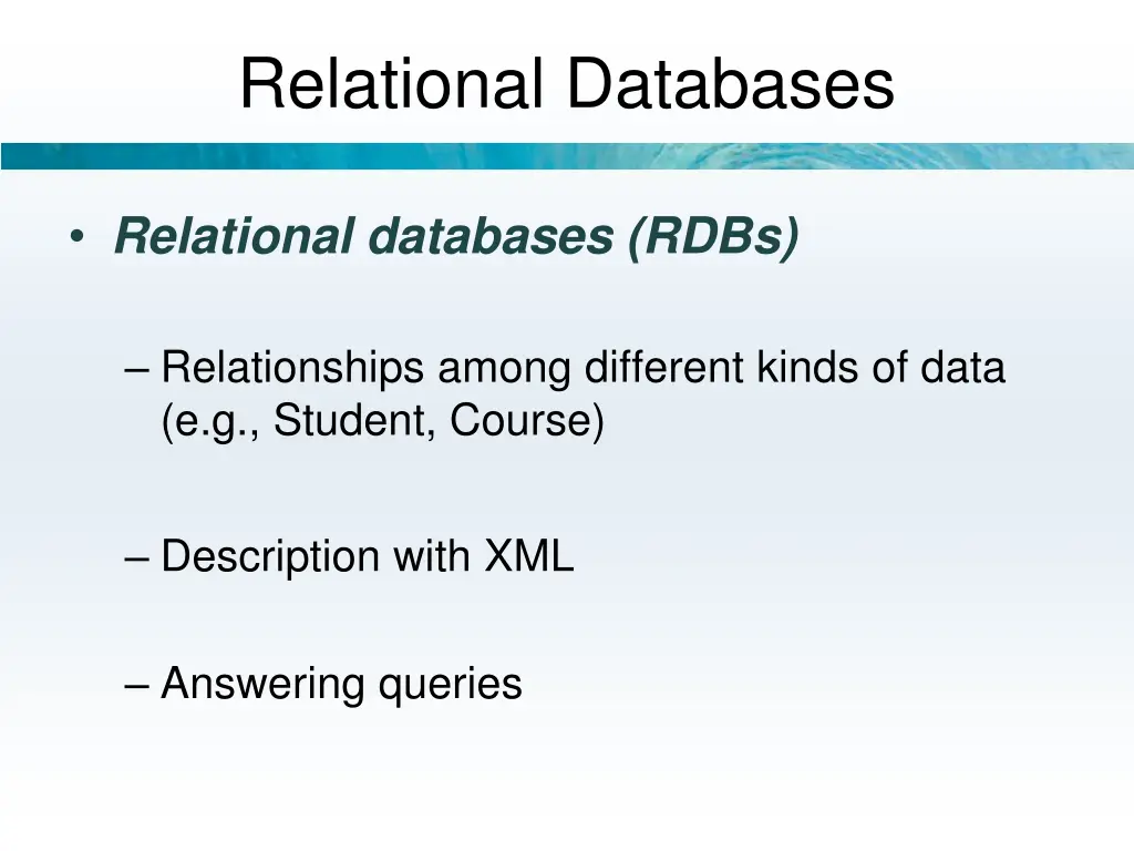 relational databases